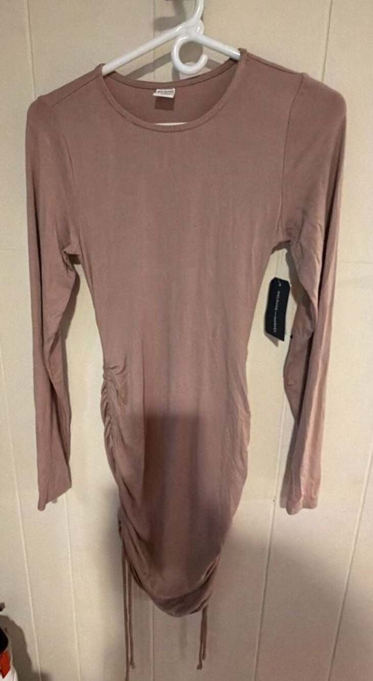 Melrose and Market Ruched Long Sleeve Dress Size XXS Mauve